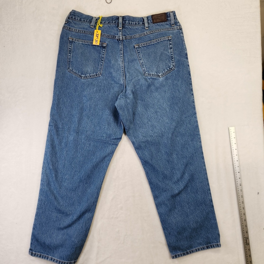 LL‎ Bean Comfort Waist Mens Jeans 38x30 Medium Wash Blue Denim Straight 250265 - Picture 7 of 8